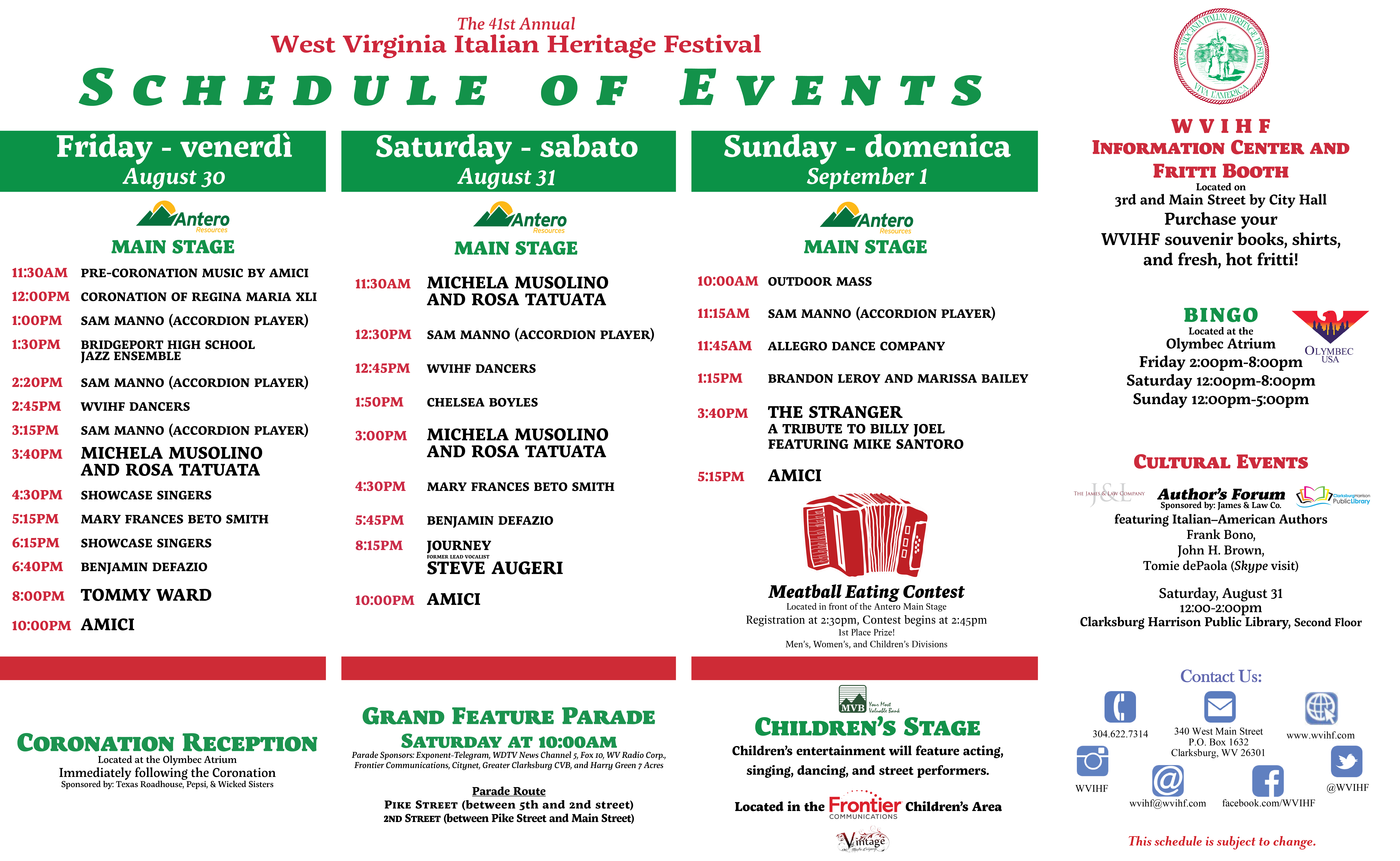 44th Annual West Virginia Italian Heritage Festival