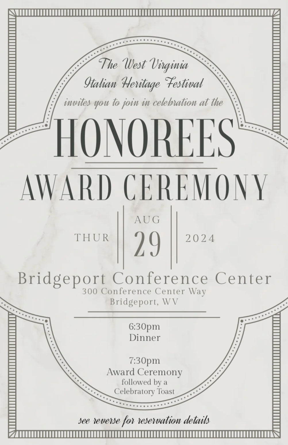 West Virginia Italian Heritage Festival Honorees