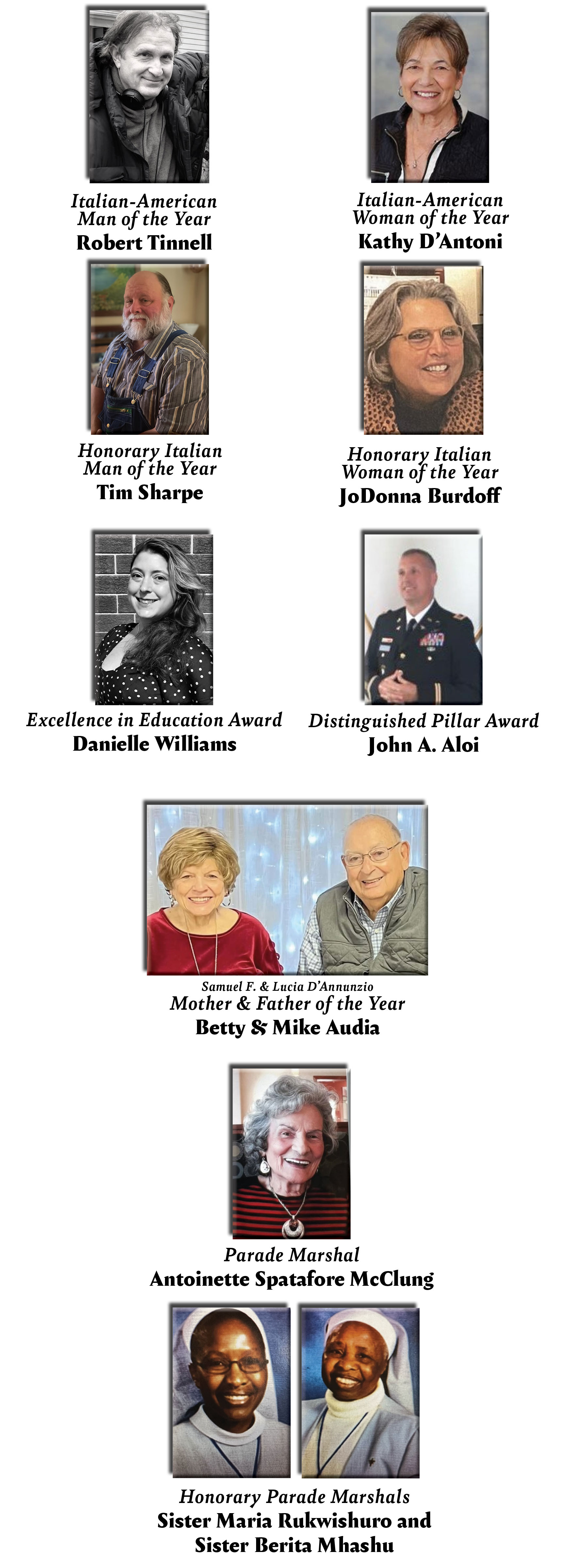 West Virginia Italian Heritage Festival Honorees